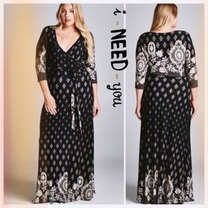 Stunning Border Print Maxi Dress